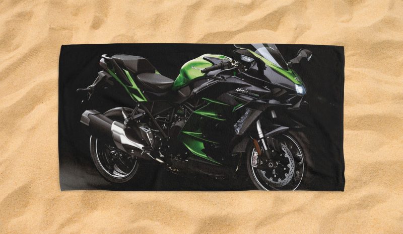 bikes Kawasaki Ninja H2 SX beach towel 4 jpg