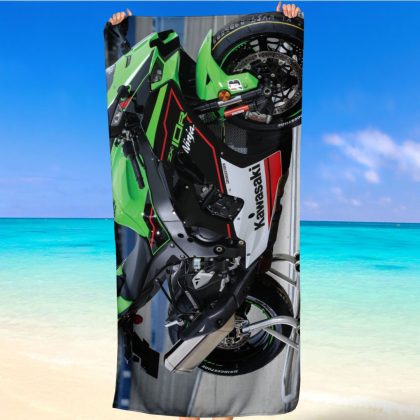 bikes Kawasaki Ninja ZX 10R beach towel 4 1 jpg