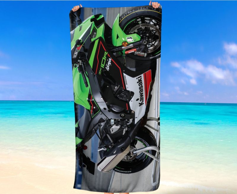 bikes Kawasaki Ninja ZX 10R beach towel 4 1 jpg
