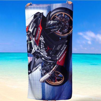 bikes Kawasaki Ninja ZX 10R beach towel 8 jpg