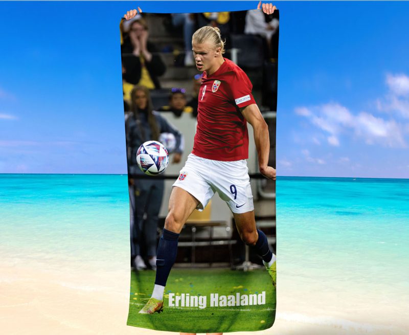 erling haaland man city beach towel e