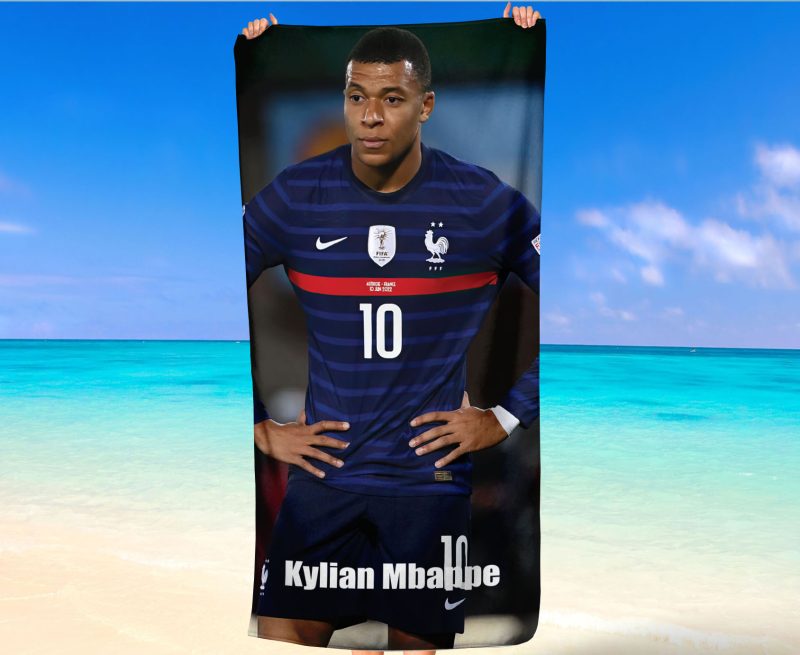 kylian mbappe paris saint germain beach towel a