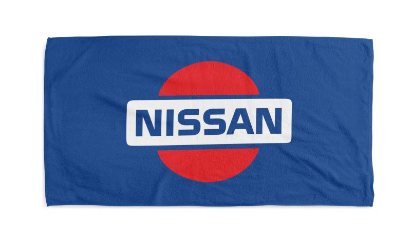 nissan blue logo beach towel 1